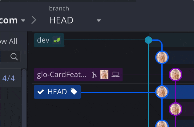 Discarding commits on branch checkout
