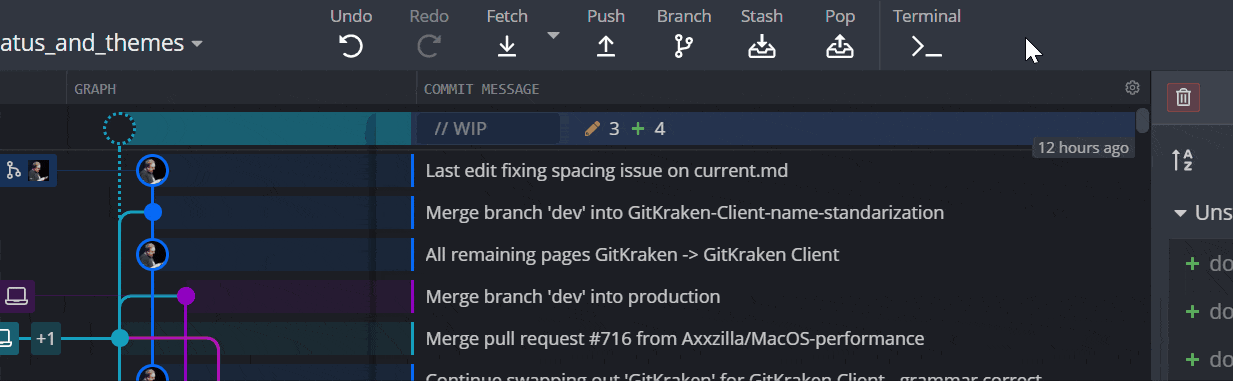 Switching GitKraken Desktop themes using Command Palette